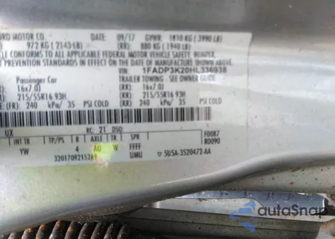 2017 Ford Focus Se from USA, damaged, VIN 1FADP3K20HL336938